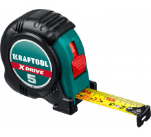 KRAFTOOL X-Drive 5м / 19мм рулетка с ударостойким обрезиненным корпусом