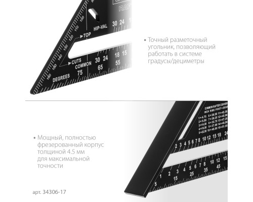 Универсальный кровельный угольник STAYER, 170 мм, 5-в-1, Rafter
