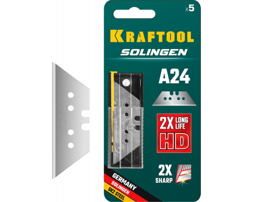 KRAFTOOL SOLINGEN А24 лезвия трапециевидные, 5 шт