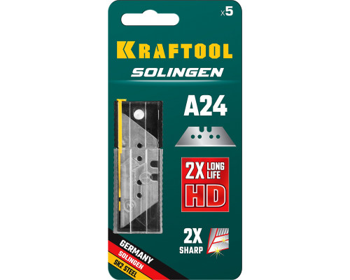 KRAFTOOL SOLINGEN А24 лезвия трапециевидные, 5 шт