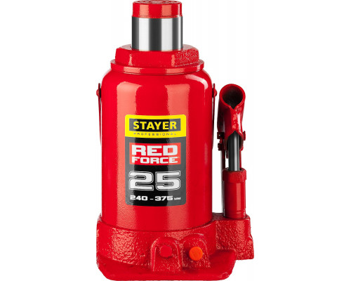 STAYER RED FORCE 25т 240-375мм домкрат бутылочный гидравлический