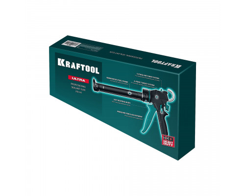 KRAFTOOL ULTRA 310 мл, регулировка силы давления, вариативная антикапельная система, усиленный cкелетный поворотный пистолет для герметика (06679)