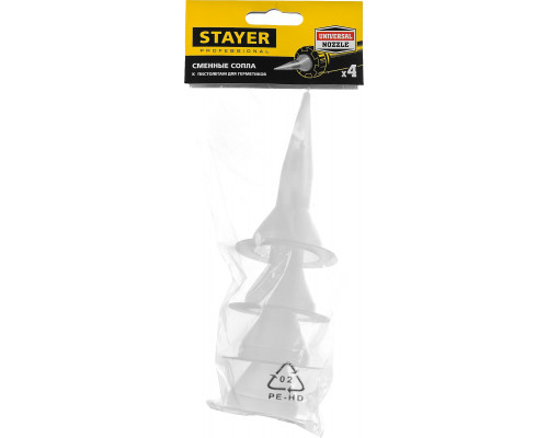 STAYER запасные сопла для закрытых пистолетов для герметика, 4 шт.