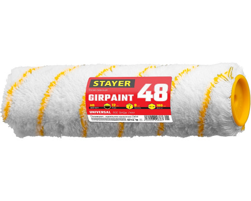Ролик сменный GIRPAINT 48, 240 мм, d=48 мм, ворс 12 мм, ручка d=8 мм, STAYER