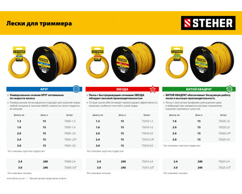 Триммер бензиновый STEHER BT-2500, 2.5 кВт
