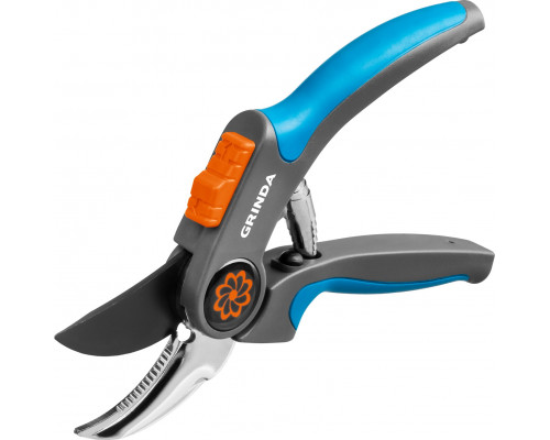 Плоскостной секатор GRINDA PROLine P-55 205 мм с двухкомпонентными рукоятками