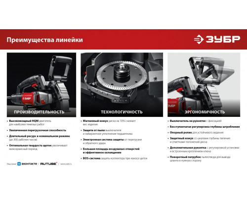 ЗУБР d 125 мм, 1200 Вт, 30 мм, штроборез (бороздодел) (ЗШ-30-1205 Т)