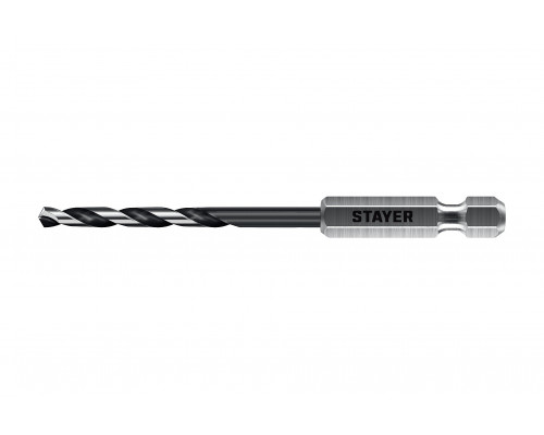 STAYER НЕХ-1/4″, d 3.0 х 84 мм, сверло по металлу для винтовёртов и шуруповертов IMPACT READY (29603-3)
