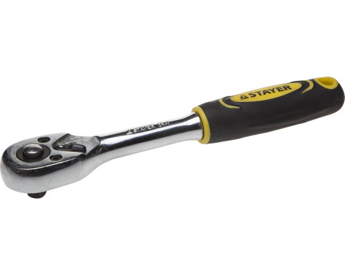 Трещотка для торцовых головок STAYER ″PROFI″, Сr-V сталь, 45 зубцов, 1/4″