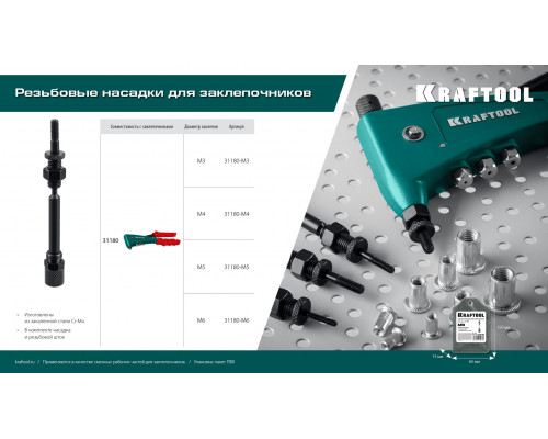 KRAFTOOL сменная насадка М3 для заклепочника Combo2-M6 (31180-M3)