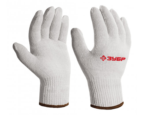 ЗУБР ОПТИМА, L-XL, х/б перчатки без покрытия, 10 класс (11445-XL)