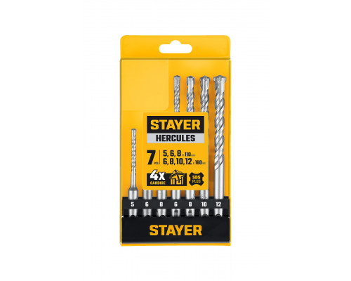 STAYER HERCULES-4Х 7шт набор буров SDS-plus (29290-H7)