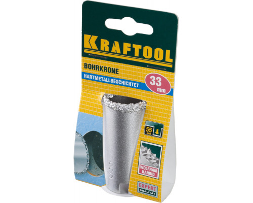 Коронка KRAFTOOL кольцевая с напылением из карбида вольфрама, 33мм