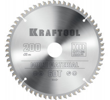 KRAFTOOL Multi Material, 200 х 30 мм, 60Т, пильный диск по алюминию (36953-200-30)