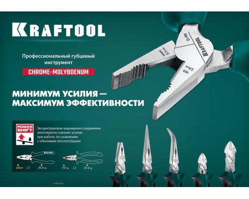KRAFTOOL плоскогубцы комбинированые, 180 мм