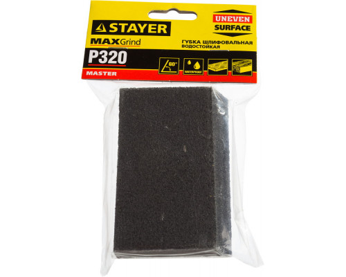 Губка шлифовальная STAYER ″MASTER″ угловая, Р320, 100x68x42x26мм, средняя жесткость