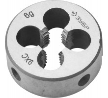 ЗУБР М10x1.5мм, плашка, сталь 9ХС, круглая ручная