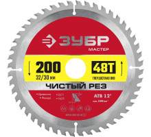 ЗУБР Чистый рез, 200 x 32/30 мм, 48T, пильный диск по дереву (36914-200-32-48)