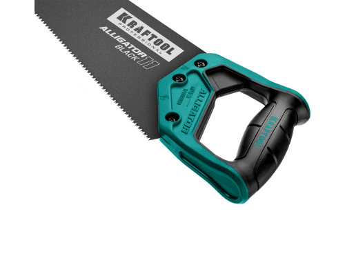 Ножовка для точного реза ″Alligator BLACK 11″, 500 мм, 11 TPI 3D зуб, KRAFTOOL