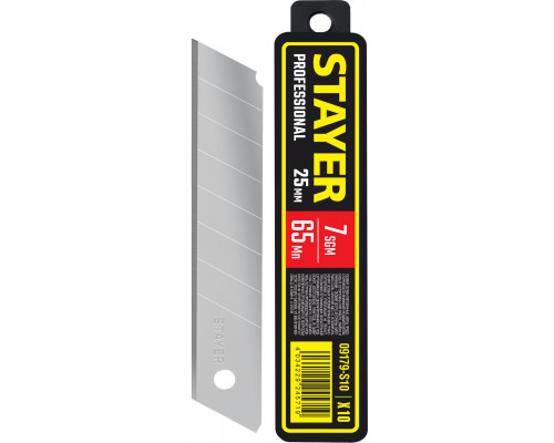 STAYER 25 мм, 10 шт, сегментированные лезвия (09179-S10)