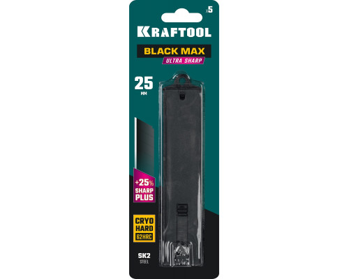 KRAFTOOL BLACK MAX 25 мм лезвия сегментированные, 5 шт