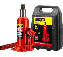STAYER RED FORCE 2т 181-345мм домкрат бутылочный гидравлический в кейсе