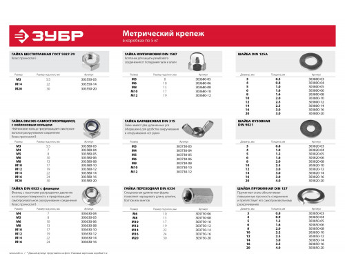Шайба DIN 9021 кузовная, 16 мм, 5 кг, оцинкованная, ЗУБР