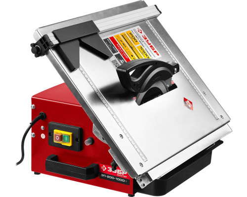 Электроплиткорез ЗУБР ″Мастер″, диск 200 мм, глубина реза 90°-40мм/45°-25мм, стол 500х400мм, 2950об/мин, 1000Вт