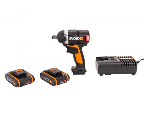 Гайковерт аккумуляторный WORX BL WX279, 20В, бесщеточный, 2Ач x2, кейс