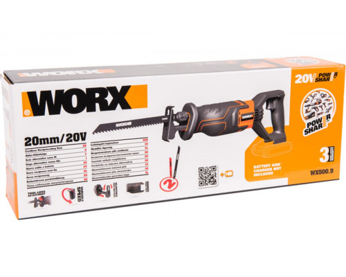 Сабельная пила аккумуляторная WORX WX500.9, без АКБ и ЗУ, коробка
