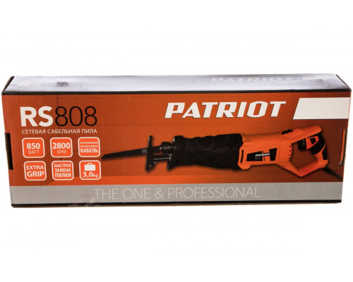 Пила сабельная сетевая PATRIOT RS 808,  LED подсветка, регулировка скорости, поворотная рукоять, 850