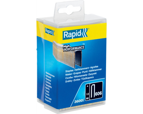 RAPID 18 мм скобы узкие, супертвердые, закаленные тип 606, 3600 шт