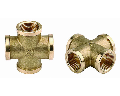 Крестовина GENERAL FITTINGS латунь, г/г/г/г, 3/4″