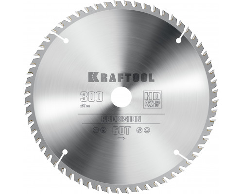 KRAFTOOL Precision, 300 х 32 мм, 60Т, пильный диск по дереву (36952-300-32)