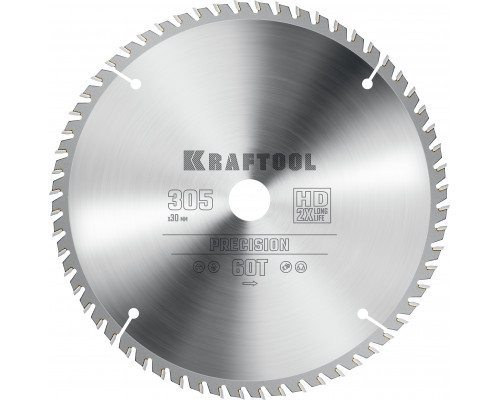 KRAFTOOL Precision, 305 х 30 мм, 60Т, пильный диск по дереву (36952-305-30)
