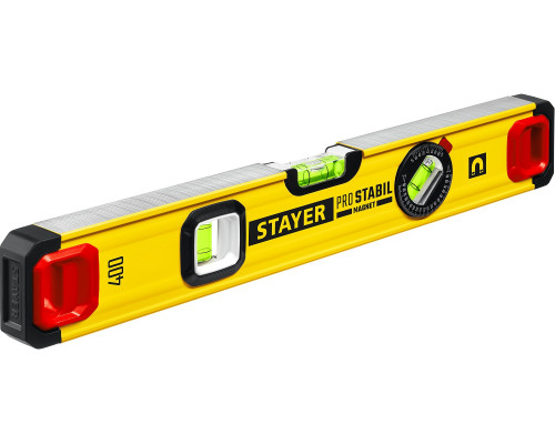 STAYER ProStabil Magnet 400 мм уровень магнитный с двумя фрезерованными поверхностями