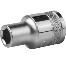Торцовая головка KRAFTOOL ″INDUSTRIE QUALITAT″, Cr-V, FLANK, хромосатинированная, 1/2″, 8 мм