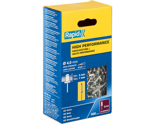 RAPID R:High-performance-rivet заклепка из алюминия d4.0x10 мм, 500 шт