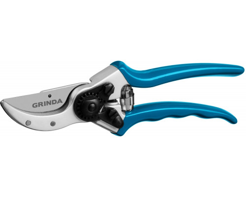 Плоскостной секатор GRINDA PROLine P-23 210 мм с усиленными лезвиями с алюминиевыми коваными рукоятками