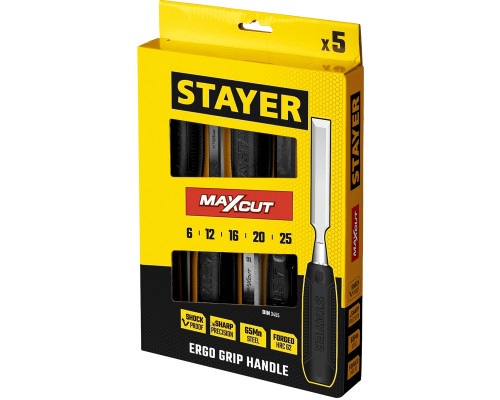 STAYER Max-Cut набор стамесок с пластмассовой рукояткой, 5шт
