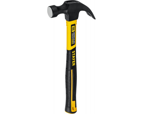 Молоток-гвоздодёр столярный с фиберглассовой рукояткой STAYER Hercules 560 г