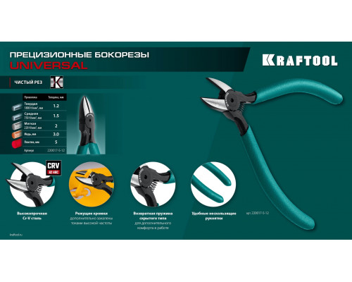 KRAFTOOL Kraft Mini, 130 мм, прецизионные бокорезы (220017-5-12)