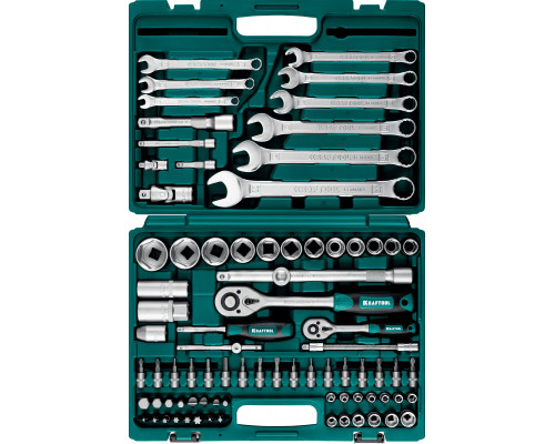 KRAFTOOL X-Drive 82, 82 предм., (1/2″+1/4″), универсальный набор инструмента (27887-H82)