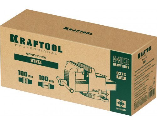 Стальные слесарные тиски KRAFTOOL STEEL, 100 мм