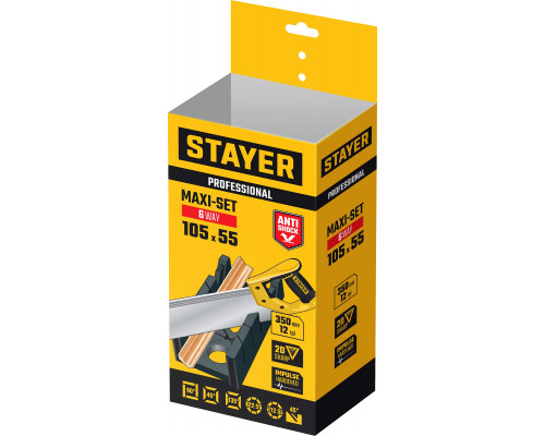 STAYER 100 х 52 мм, 350 мм, пластиковое стусло с пилой, Professional (15395-35)