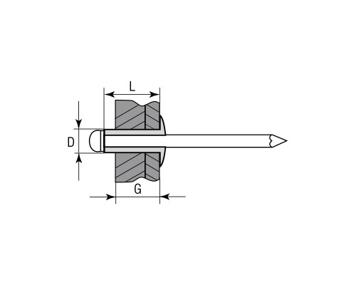 Алюминиевые заклепки Alu (Al5052), 4.0 х 12 мм, 1000 шт, Kraftool
