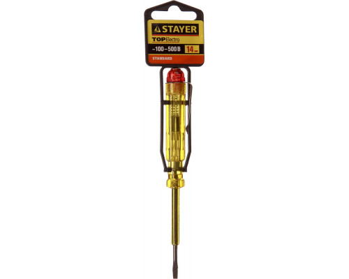 Пробник STAYER ″STANDARD″ TOPElectro электрический, 100-500В, 140мм, этикетка-флажок