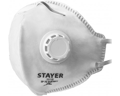 Плоская фильтрующая полумаска STAYER FV-80, класс защиты FFP1, с клапаном выдоха