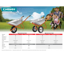 Пневматическое колесо СИБИН СК-1 для тачки (арт. 39908)