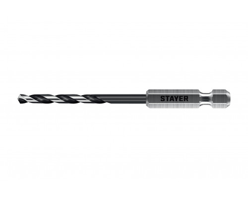 STAYER НЕХ-1/4″, d 4.0 х 98 мм, сверло по металлу для винтовёртов и шуруповертов IMPACT READY (29603-4)